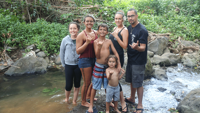 Kapua of Honua Skincare, and her family