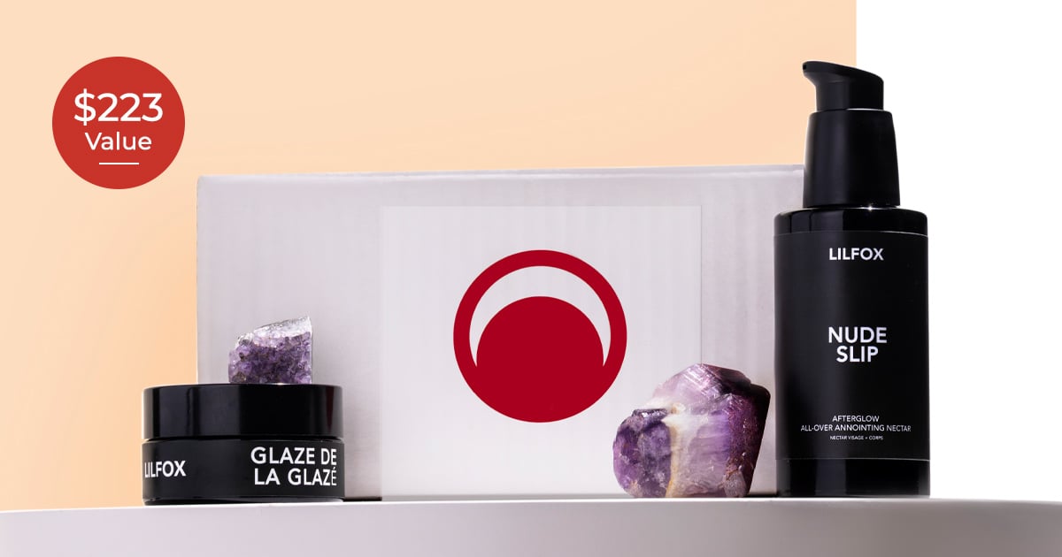 Beauty Heroes | LILFOX Discovery | $223 Value | two black product bottles with a Beauty Heroes white box with red logo