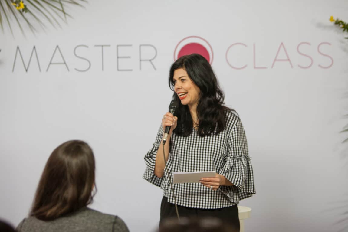 Jeannie Jarnot speaking in a Beauty Heroes masterclass