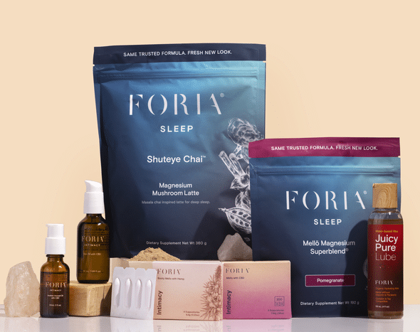 Collection of Foria products at Beauty Heroes, including Foria Sleep supplements, cbd oils, and melts