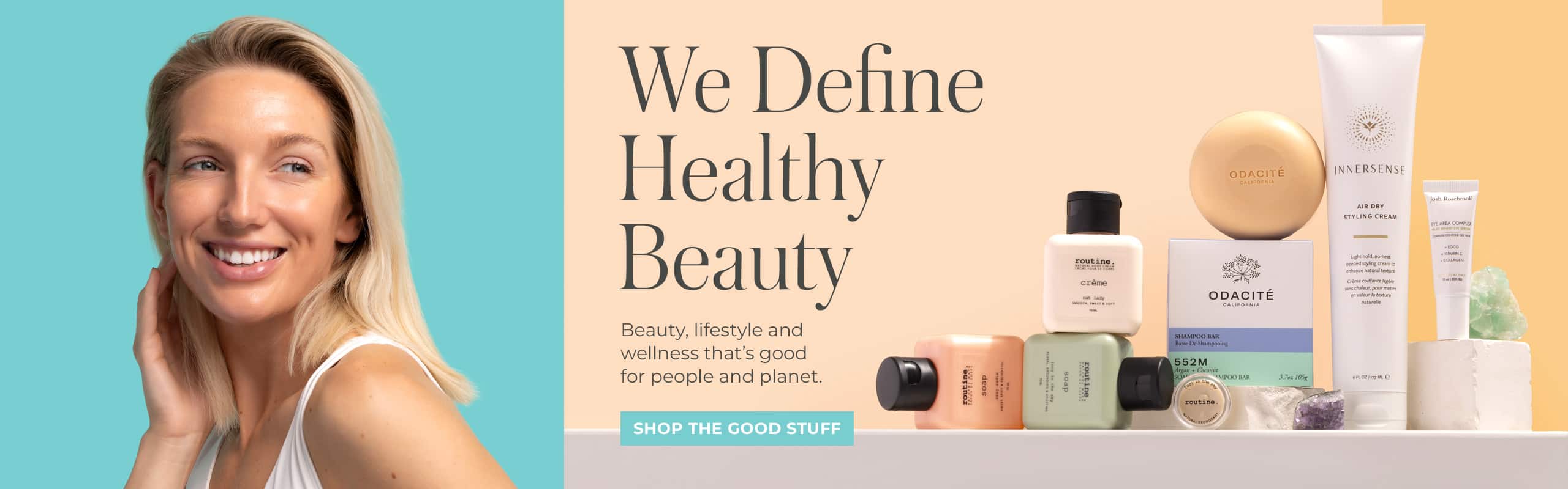 Beauty Heroes: We Define Healthy Beauty, Group product image with model on the left